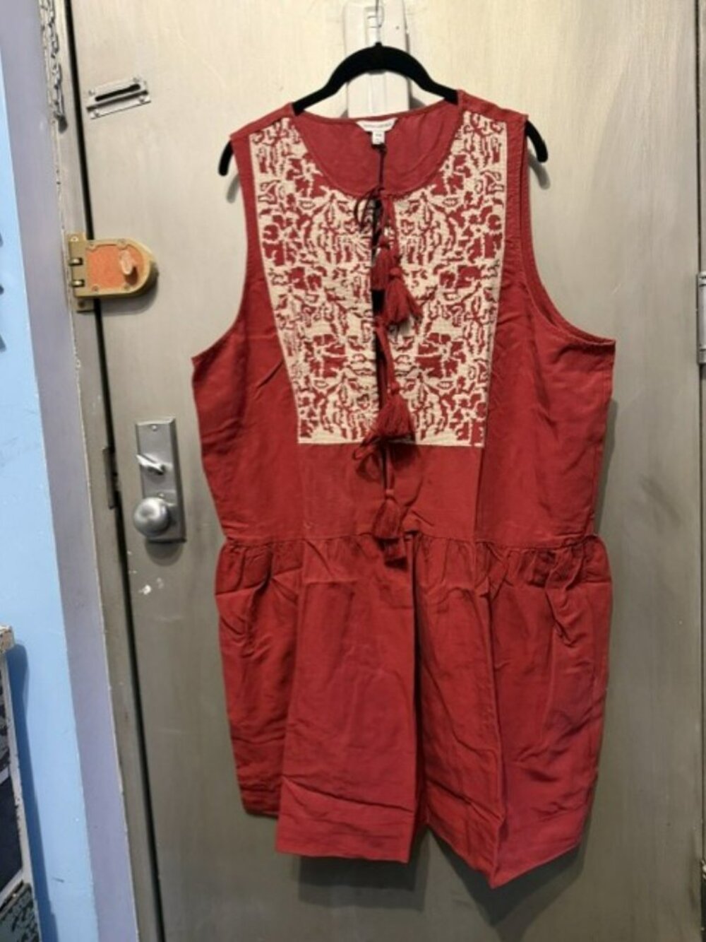 Retro Embroidered Tencel & Linen Mini Dress - Picture 11 of 16